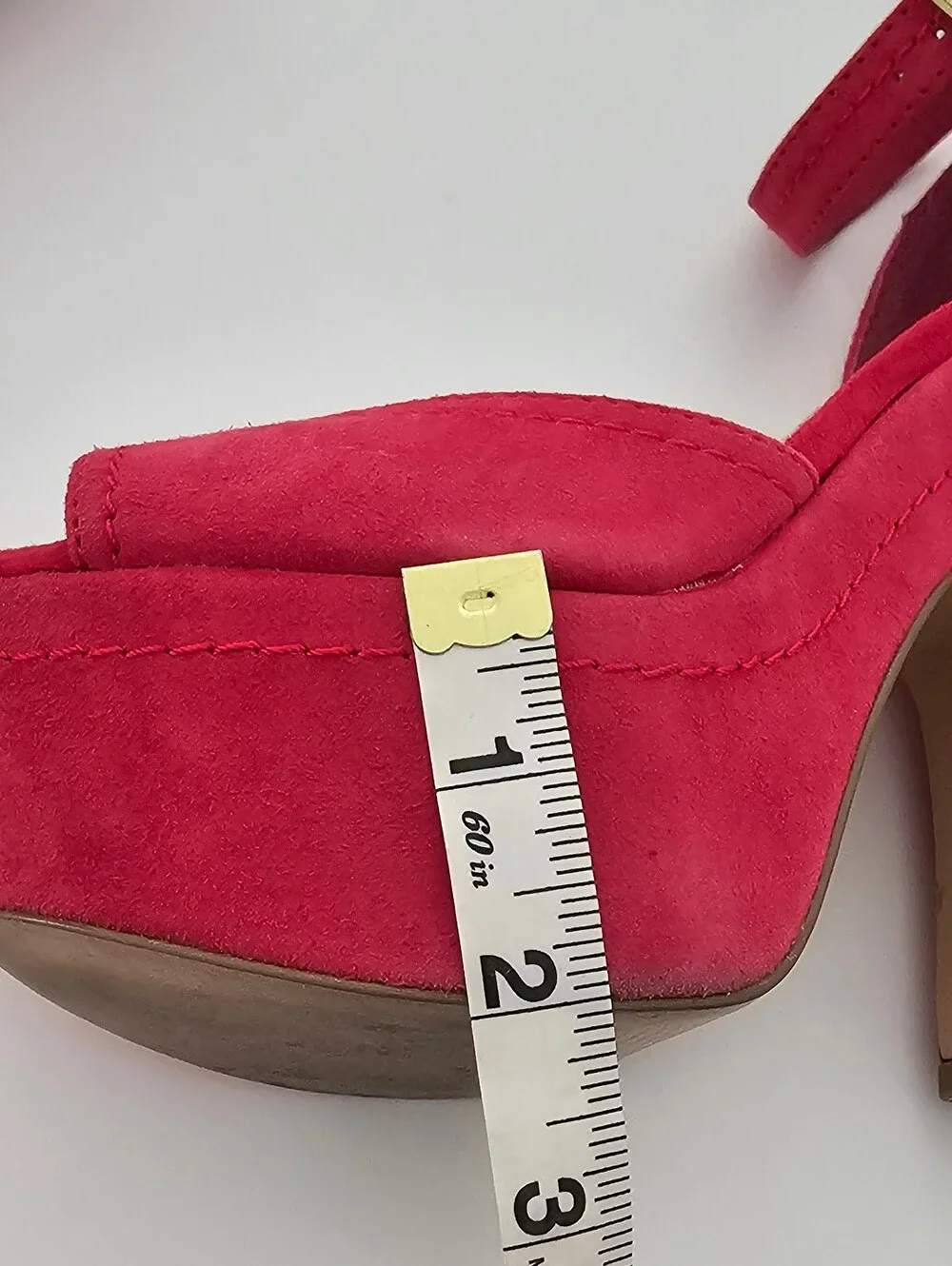 Steve Madden Grettta Hot Pink Chunky platform Heel Sandals Y2k 6